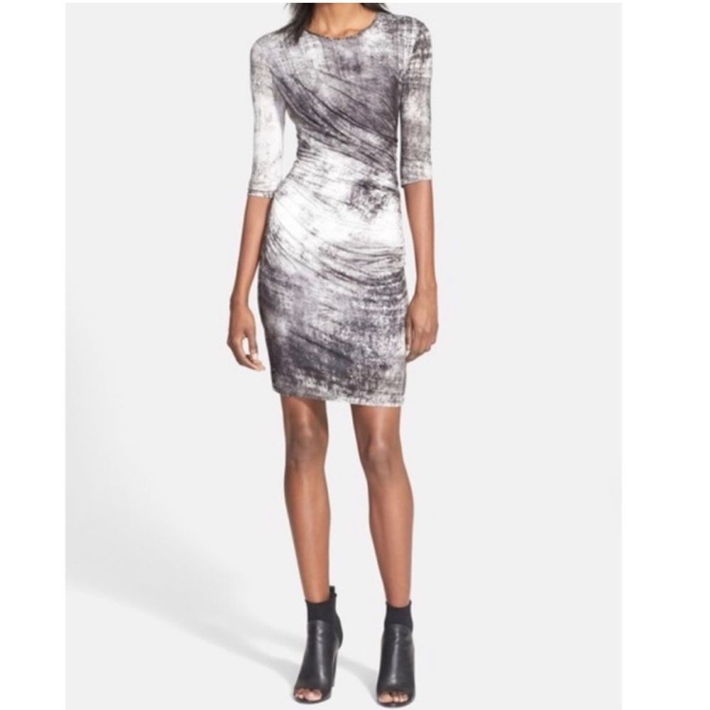 Helmut Lang Side Ruched‎ Fitted Tee Dress Size Small